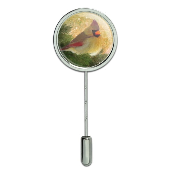 Christmas Holiday Cardinal Bird Stick Pin Stickpin Hat Brooch