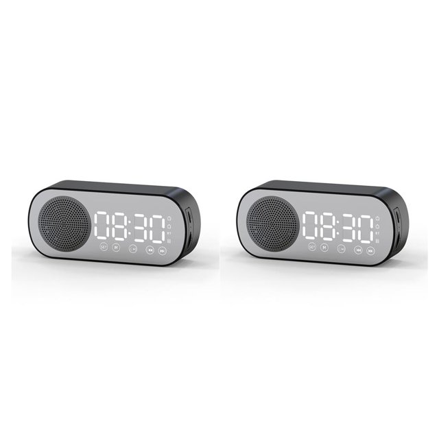Bearachild Pantalla grande Reloj despertador digital Funcionamiento con botón recargable Altavoz compatible con Bluetooth Suministros domésticos Type3 NO3 Bearachild CBP164614