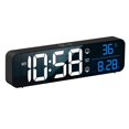 thumbnail image 2 of Despertador digital de temperatura interior para dormitorios, pequeño y elegante reloj de regalos de cabecera de escritorio fácil Negro Soledad Espejo despertador, 2 of 10