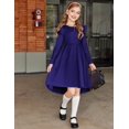 thumbnail image 5 of Arshiner Girls Dresses Ruffle Long Sleeve High Low Flowy Swing Casual Party Dresses with Pockets, 5 of 6