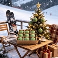 thumbnail image 5 of Hvmvliv 9 Pack Light Green Flocked Christmas Ball Ornaments with Glitter in Gift Box for Xmas Tree Decor, 5 of 6