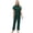 Green women's 2 piece lounge set a1, variant on Usloyux Women's 2 Piece Outfits Short Sleeve Collared Shirt and Pants Matching Lounge Set Solid Casual Tracksuit with Elastic Waist, Coffee M
