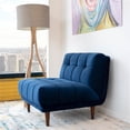 thumbnail image 2 of Allen Milieu du Siècle Mobilier Moderne Style Sans Bras Bleu Marine Velours Chaise Longue, 2 of 6