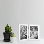 Mainstays – 4x6 Picture Frame – White 2 Photo Hinge Linear Program Tabletop Photo Frame