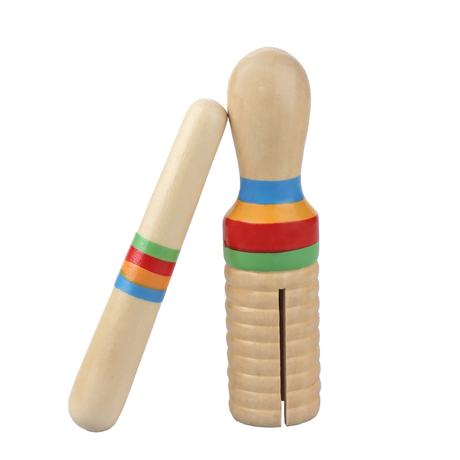 Cylinder Single Threaded Gift Music Instrument Toys Sound Wooden Guiro Tube Kid 
