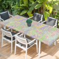thumbnail image 2 of Easter Table Cloths for 8 Foot Rectangle Tables, Watercolor Rabbits Love Polka Dots Spring Beige Patio Waterproof Elastic Fitted Tablecloths, Washable Rectangular Table Cover for Camping, 2 of 8