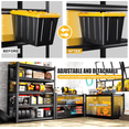 thumbnail image 2 of 6-Tier 82"H Metal BookShelf,18''D x 40"W Industrial Bookshelves,Storage Shelf,Adjustable Standing Shelf for Living Room,Bedroom,Office,Library,Laundry,Shop,Plant,Shoes,Thickened Double-Layer Posts, 2 of 10