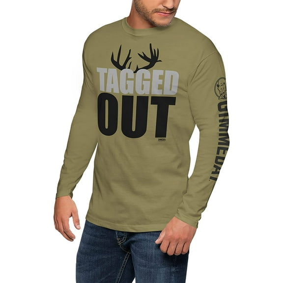 GIMMEDAT The Original Tagged Out Long Sleeve Deer Hunting Shirt Gift (XX-Large) Khaki