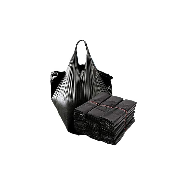 Disposable Garbage Bag Black (100pcs) Disposable Diaper Bags with Convenient Handle Ties, Bin ...