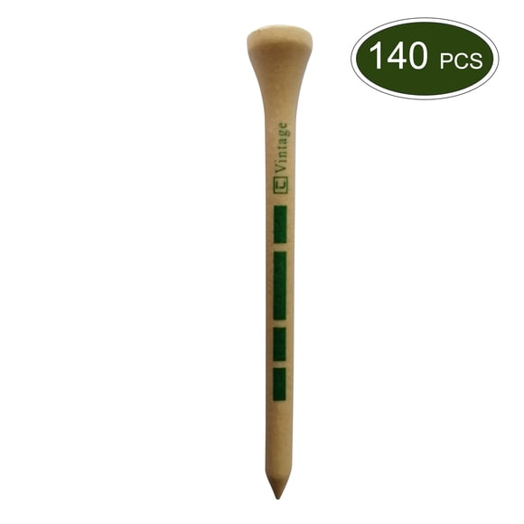 140-Piece Natural Wooden Golf Tees, 8.3cm/3.3inch Eco-Friendly Khaki Golf Tee Set, Sturdy & Durable Golfing Accessories for Reducing Ball Friction and Optimal Tee Height, 160g Golf Tee Kit for Ample