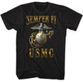 thumbnail image 1 of US Marine Core USMC Semper Fi Metallic Black Adult T-Shirt 4Xlt, 1 of 2