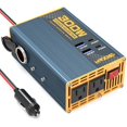thumbnail image 1 of Inversor de corriente de 300 W, adaptador de CC de 12 V a 110 V CA con dos salidas de CA, 2 puertos USB-C PD de 30 W, 2 puertos USB QC de 18 W y 1 salida para encendedor de cigarrillos., 1 of 8