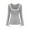 Gray, variant on SSLR Long Sleeve T Shirts for Women Slim Fitted Square Neck Tops Casual Lightweight