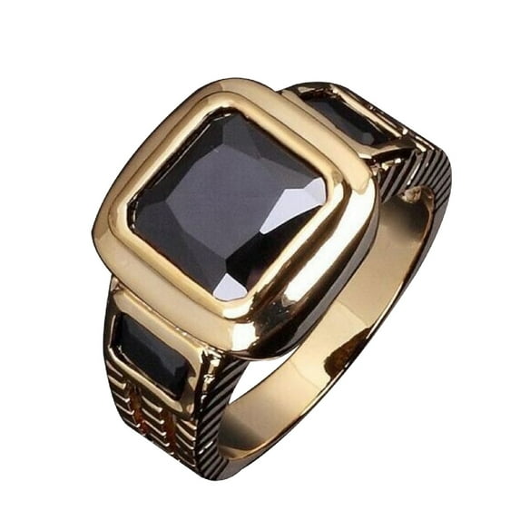 Opolski Ring Square Shape 4 colors Stainless Steel Business Man Ring for Daily Life