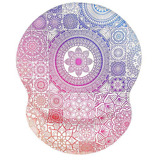 Ergonomic Non-Slip Wrist Rest Mouse Mat Cute Mandala Mousepad for Girls Office Blue Mandala Home Computers and Laptops BOSOBO Mouse Pad with Gel Wrist Support Women Easy Typing & Pain Relief 