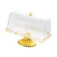 thumbnail image 1 of maskred Cake Stand with Lid Tabletop Plate Cake Plate for Cookies Snacks Cupcake Gold for Leaf pattern, 1 of 6