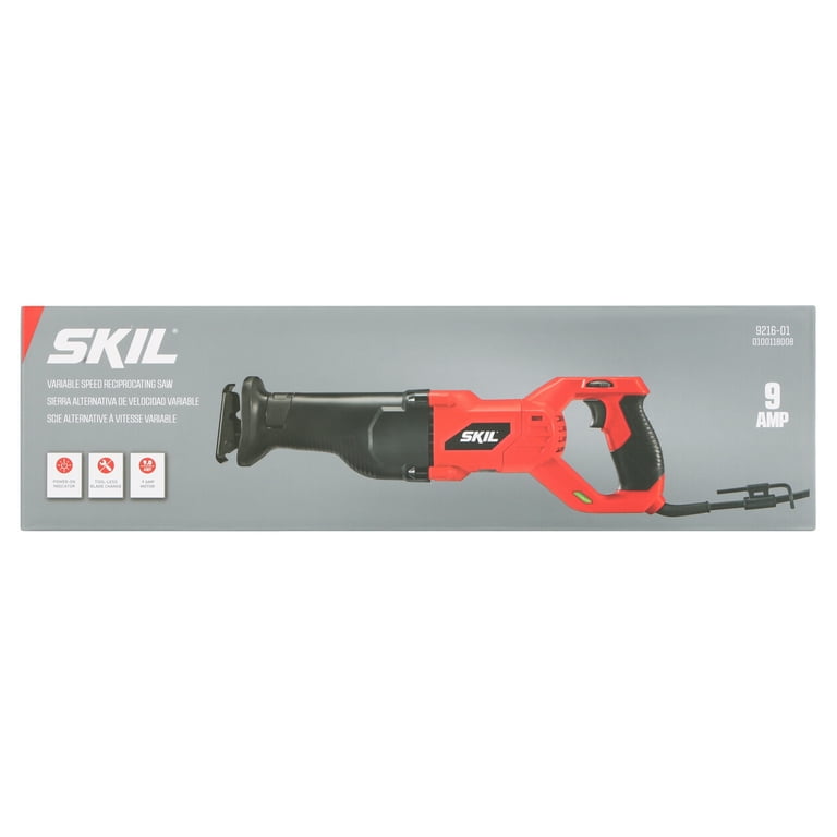 9 Amp Corded Electric Variable Speed Reciprocating Saw with Wood Cutting Blade 9 Amp Corded Electric Variable Speed Reciprocating Saw with Wood Cutting Blade