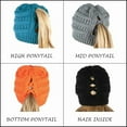 thumbnail image 6 of Funky Junque Ponytail Beanie for Women, Criss Cross High Pony Tail Womens Winter Hat, Warm Cute Knit Ponyback Beanies, Perfect for Cold Weather Gifts - Teal, 6 of 6