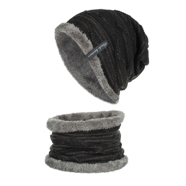 Nueva colección de gorros de invierno para hombre con gorro de terciopelo y gorro de poliéster para el cuello.
