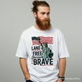 thumbnail image 5 of Land of the Free Because of the Brave T-Shirt, 4th of July Statue of Liberty Tee, 5 of 6