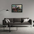 thumbnail image 3 of Stephen Chambers 24x18 Black Modern Wood Framed Wall Art Titled - Graffiti Zebras, 3 of 6