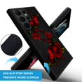 thumbnail image 2 of Zhegailian Compatible With Samsung Galaxy S23 Ultra Case Pattern Design Hard Pc Back Cover Non-Slip Shock Absorption Soft Tpu Protective Case For Samsung Galaxy S23 Ultra For Women 6.8Inch-Red Roses, 2 of 4