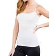 thumbnail image 3 of Juniors Solid Plain Adjustable Spaghetti Strap Layering Cropped Camisole Tank Top (Oatmeal/Taupe, L), 3 of 4
