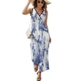 thumbnail image 2 of Blue Chinoiserie Toile Dress Fashion Boho Beach Long Dresses Female Party Printed Maxi Dress, 2 of 9