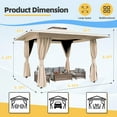 thumbnail image 2 of Erommy 8 ' x 8 ' Outdoor Gazebo,Double Roof Canopy Gazebo with Mosquito Nettings and Privacy Curtains for Deck,Kahaki, 2 of 9