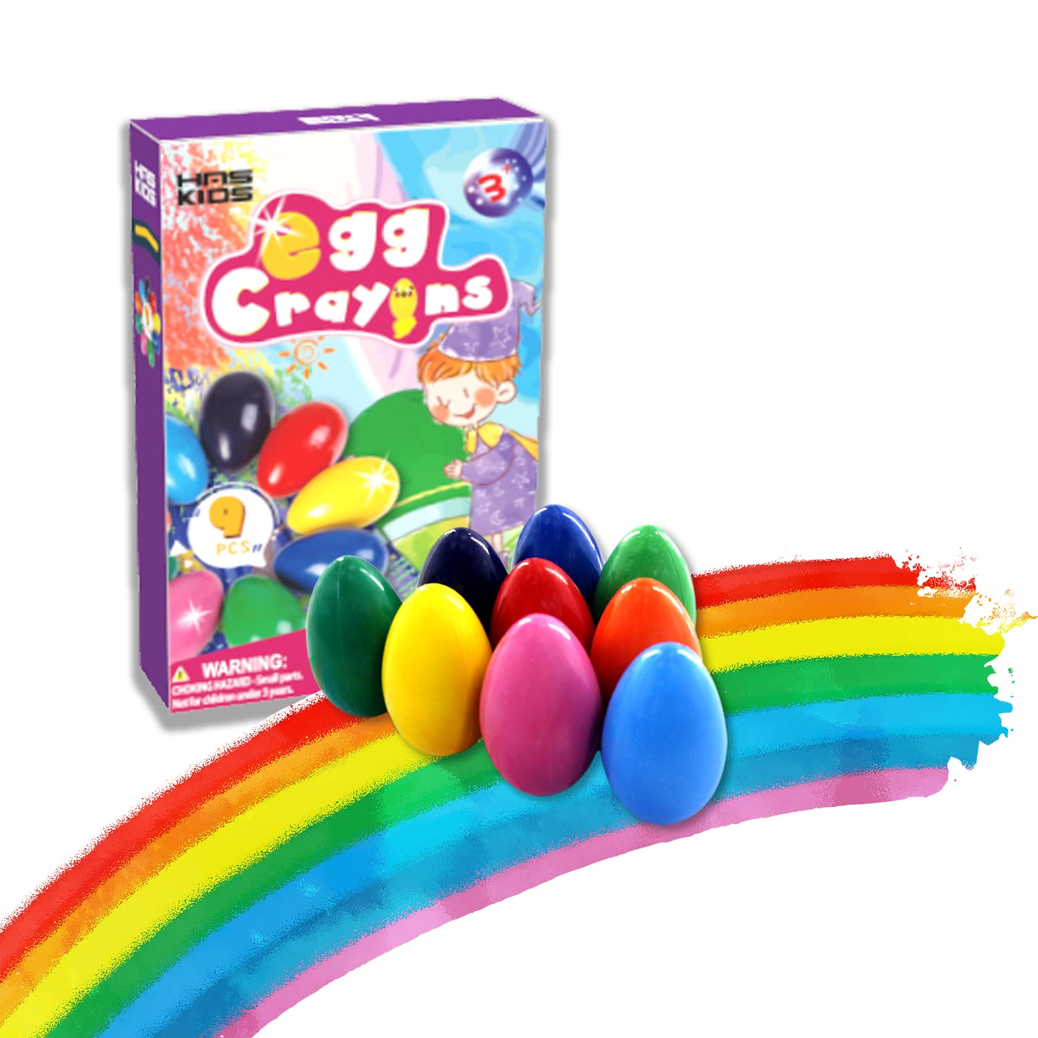 Egg Crayons for Toddlers - 9 Colors Washable Crayons Non Toxic