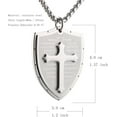 thumbnail image 6 of Shield Armor of God Ephesians 6:16-17, Faith Cross Stainless Steel Pendant Necklace, 6 of 10