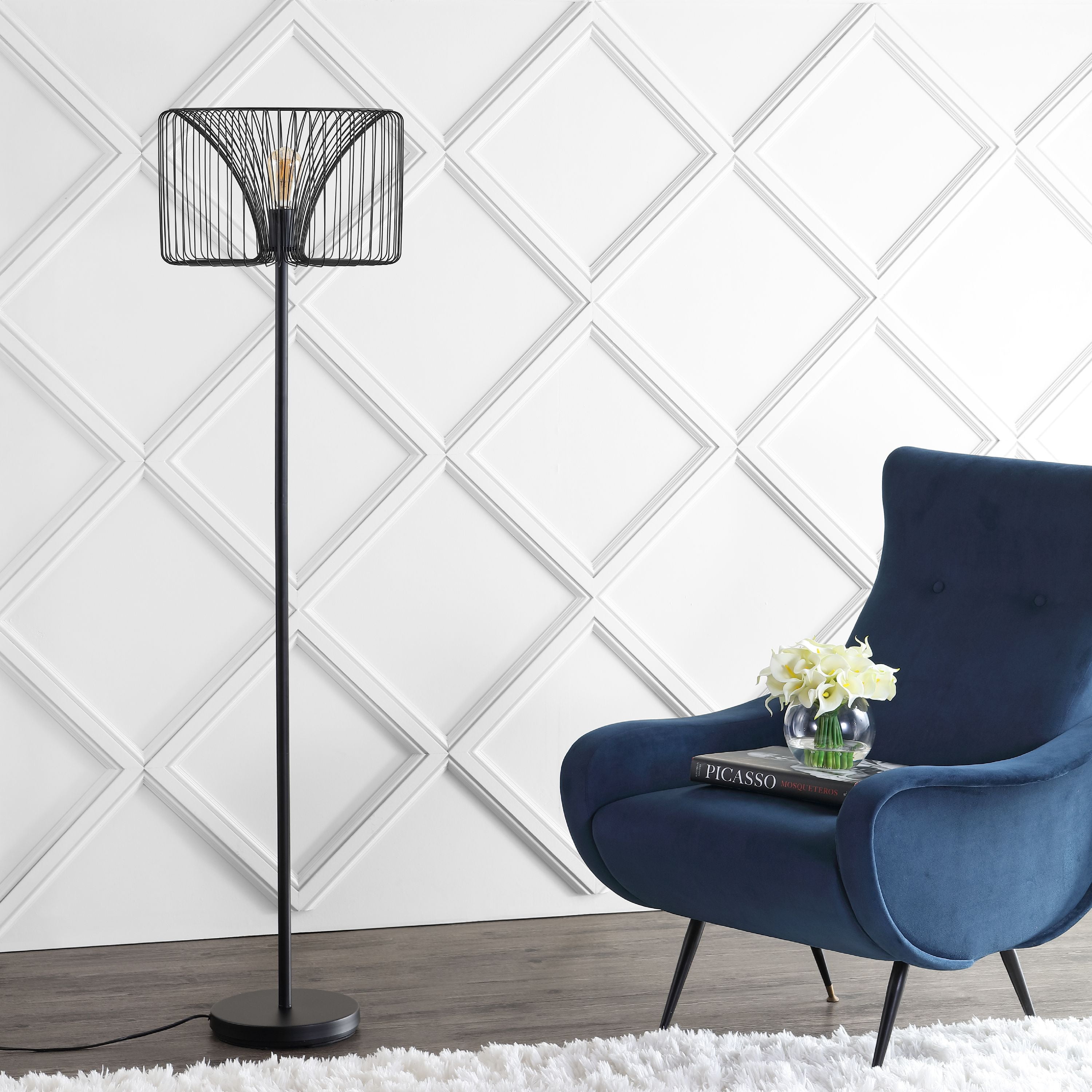 Gridley 23" Metal LED Floor Lamp, Black by JONATHAN Y - Walmart.com Gridley 23" Metal LED Floor Lamp, Black by JONATHAN Y - Walmart.com