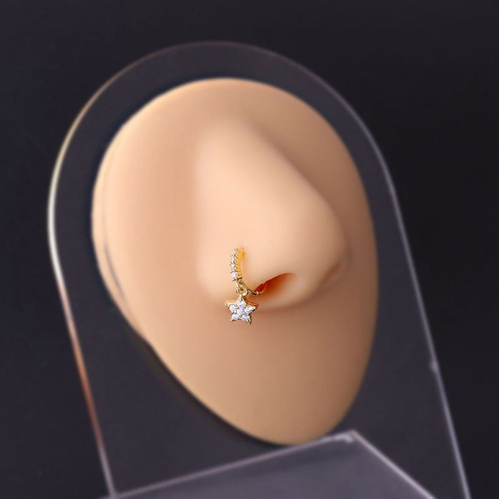 Crystal Classic Gold Plated Antique Nose Ring 212045 in Fashion Jewellery  at Rs 200/piece in Mumbai