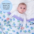 thumbnail image 2 of LollyBanks Ruffle Muslin Baby Girl Blanket, Organic Cotton Receiving Blanket, 40 x 36 in, Hydrangea Print, 2 of 8
