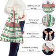 thumbnail image 5 of 5 Pack Foldable Shopping Bag,Green Christmas Tree and Snowflake Pattern Reusable Grocery Bags with Pockets,Large Reusable Tote Bags with Handles Waterproof & Lightweight, 5 of 6