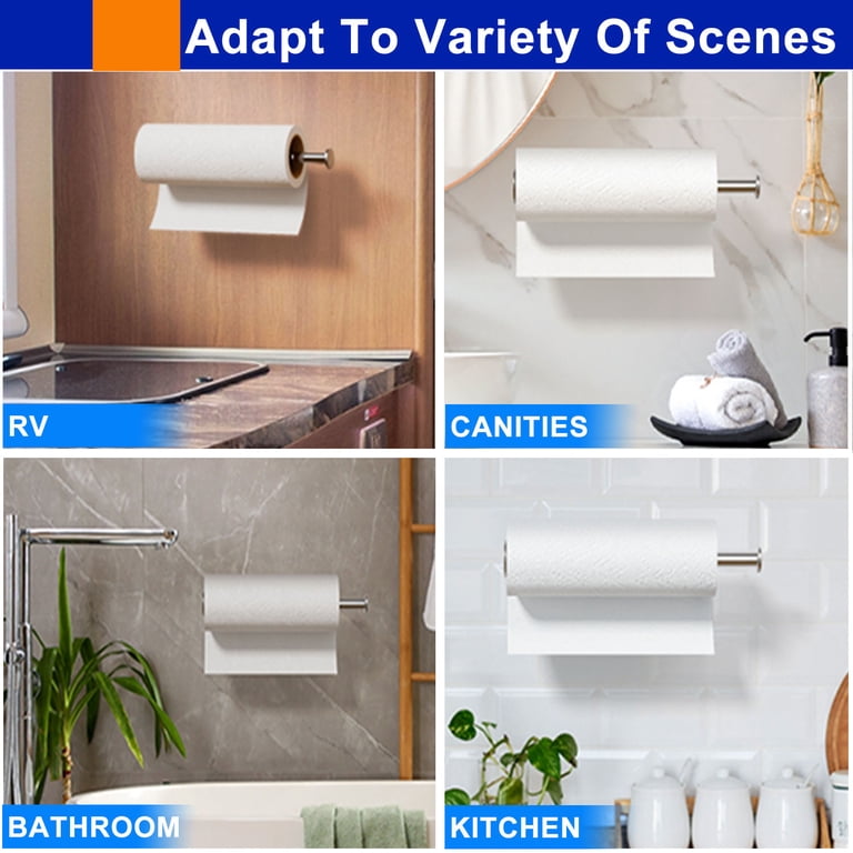 Single Hand Paper Towel Holder with Adhesive Hooks photo 7