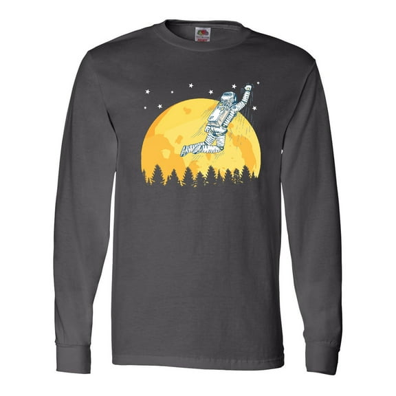 Inktastic Space Outerspace Moon and Astronaut Long Sleeve T-Shirt