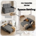 thumbnail image 2 of 50" Sofa Bed, Lofka 3 in 1 Convertible Sleeper Loveseat, Pull Out Couches with Adjustable Backrest for Living Room Apartment, Linen, Dark Gray, 2 of 11
