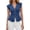 Navy, variant on Womens V Neck Denim Vests Tops Trendy Summer Casual Button Down Y2k Fitted Pleated Sleeveless Jean Tops