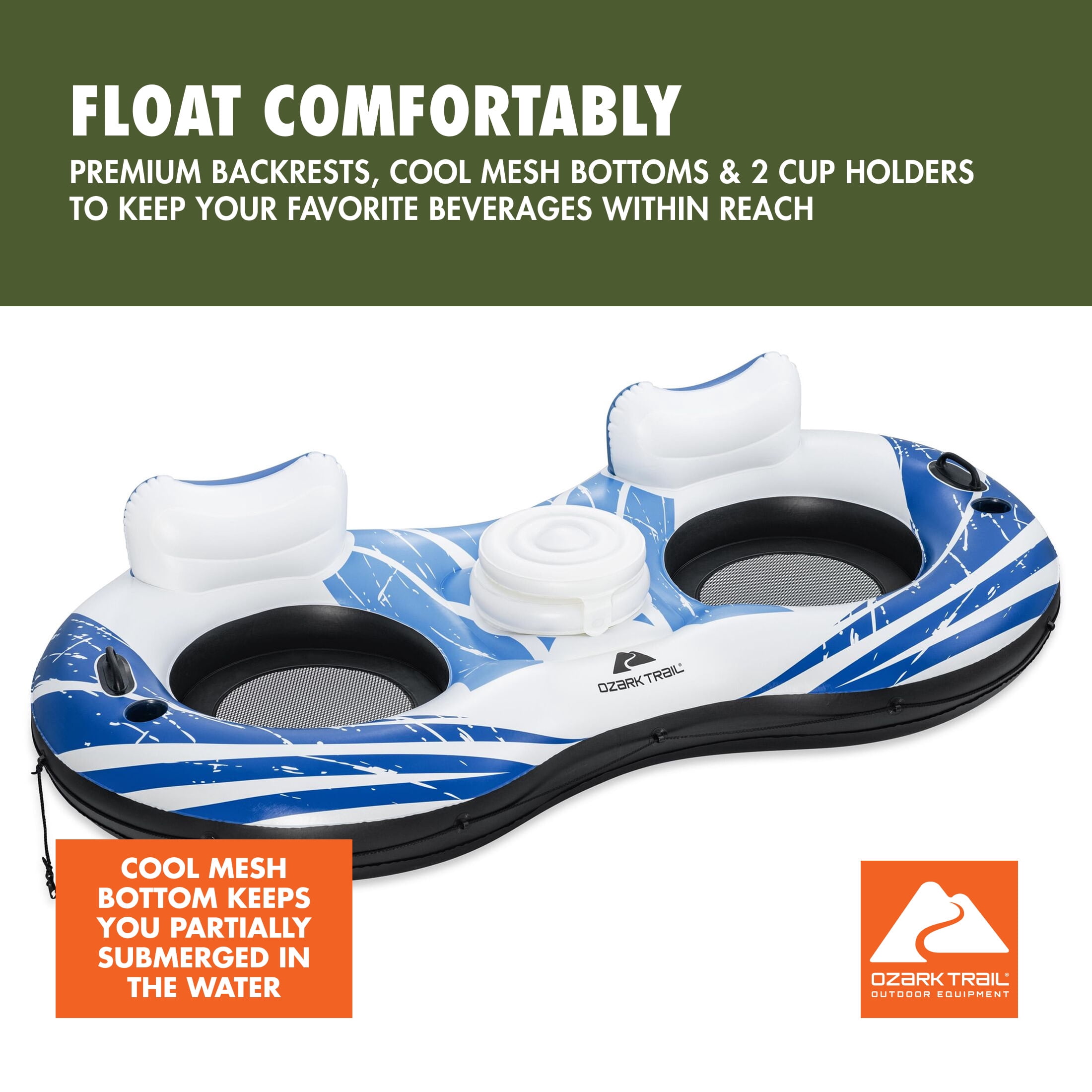Ozark Trail Rapid Rider Double 2-Person River Tube 7'10.5"