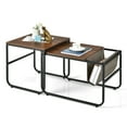 thumbnail image 1 of Gymax Nesting Coffee Table Set of 2 Industrial Stackable Side Table w/ Magazine Holder, 1 of 10