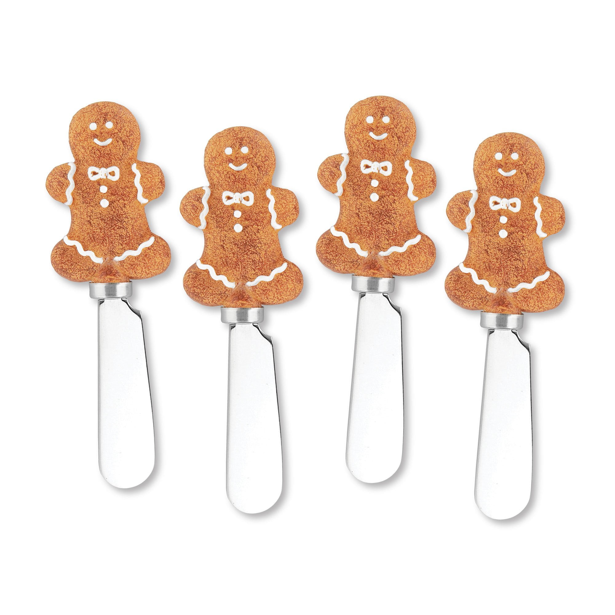 Mr. Spreader 4Piece Gingerbread Man Hand Painted Resin Handle with