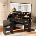 thumbnail image 2 of Yiwa Coiffeuse de 45,9 Po avec Modes d'Éclairage Réglables, Grand Miroir et 8 Tiroirs de Rangement, 2 of 9