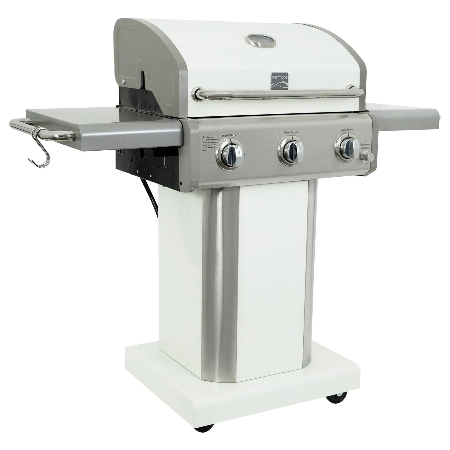 Kenmore 3 Burner Pedestal Gas Grill - Pearl