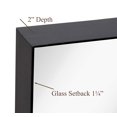 thumbnail image 3 of Contemporary Brushed Metal Wall Mirror | Glass Panel Black Framed Squared Corner Deep Set, 3 of 6