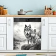 thumbnail image 4 of Wolf Grey Dishwasher Magnet Covers for The Front Magnetic Dishwasher Cover Home Cabinet Decals 20" x 26" Refrigerator Door Home Decor, 4 of 5