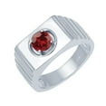thumbnail image 2 of Sterling Silver with Natural Garnet Solitaire Ring, 2 of 3