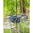 thumbnail image 3 of Fsddascl Tropical Leaves Floral Outdoor Tablecloth - 60 Inch Round Dining Table Cover, Vintage Watercolor Flowers Waterproof Outdoor Table Cloth with Umbrella Hole & Zipper for Picnic/Patio/Party, 3 of 7