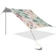 thumbnail image 3 of Portable Beach Tent Sun Shelter With Ground Pegs Water And Wind Resistant Sun Shade Canopy Angle Adjustable Poinsettia Glitter and Wildflowers, 3 of 7
