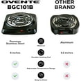thumbnail image 4 of OVENTE Electric Countertop Single Burner, 1000W Cooktop with 6" Stainless Steel Coil, Black BGC101B, 4 of 8